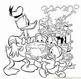 Duck Donald Coloring Christmas Pages sketch template