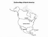 Map America Canada Mexico Usa North Coloring Outline Maps Printable sketch template