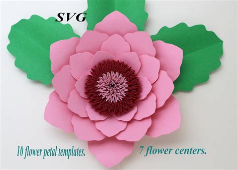paper flower template svg  printable  cricut petals etsy