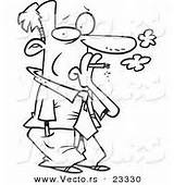 Cartoon Smoking Outline Coloring Businessman Smokers Royalty Stock sketch template