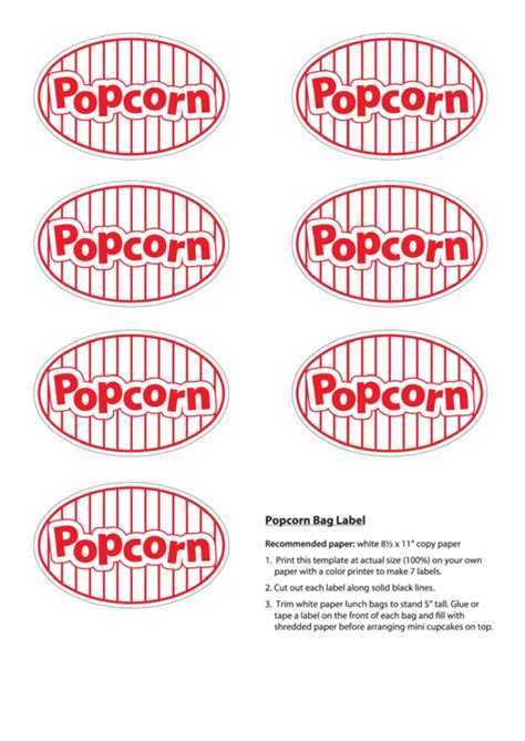 popcorn bag label templates printable