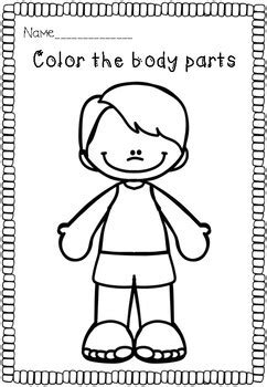 body parts worksheet coloring pages