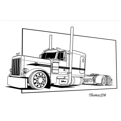 peterbilt peterbilt trucks peterbilt truck coloring pages