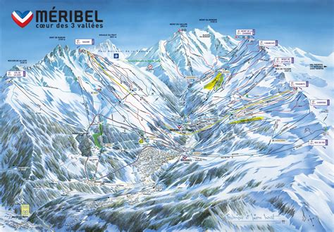 meribel piste map  valleys ski map