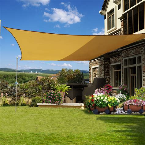 outdoor sun shade sail garden patio sunscreen awning canopy screen  uv block ebay
