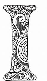 Letters Buchstaben Zentangle Lettre Cassie Curtis Colorier Pens Majuscule Dessiné sketch template