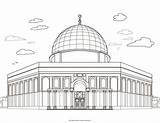 Coloring Mosque Kids Jerusalem Pencil Palestine Drawing Pages Google Clip Sketch Muslim Mats Template Drawings Dome Kaynak sketch template