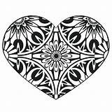 Coloring Pages Heart Hearts Printable Adult Colouring Geometric Banners Key Color Paisley Adults Designs Abstract Cliparts Detailed Getcolorings Mandala Valentine sketch template