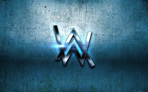 Download Wallpapers Alan Walker Blue Logo Superstars Dj