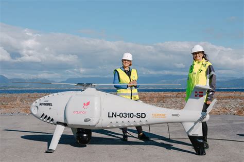 drone helicoptere livre pour la premiere fois une plate forme offshore dequinor en norvege