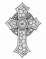 Cross Coloring Pages Adult Adults Colouring Crosses Mandala Printable Color Sheets Drawing Cruces Original Getcolorings Christian Etsy Zentangle Decorative Choose sketch template