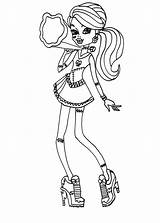 Coloring Monster High Frankie Pages Fearleading Sheet Printable sketch template