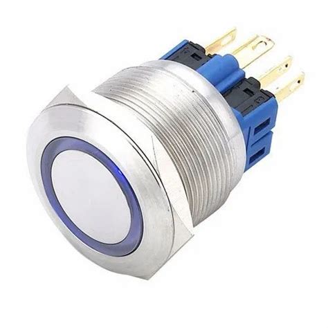 amp stainless steel illuminated latching push button  industrial number  switch