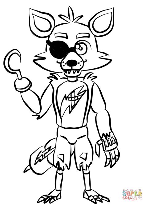 fnaf foxy coloring page  printable coloring pages