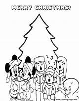 Christmas Coloring Mickey Disney Pages Mouse Caroling Casper Printable sketch template