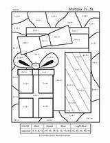 Multiplication Worksheets Christmas 2s Coloring Math Worksheet Color Number Printable Gifts Pages Numbers Division Fun Template 5s sketch template