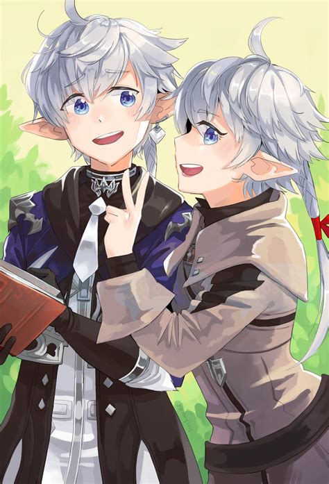 alphinaud and alisaie ffxiv final fantasy art final etsy