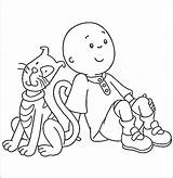 Coloring Caillou Pages Printable Print Color Halloween Template Sketch Everfreecoloring sketch template