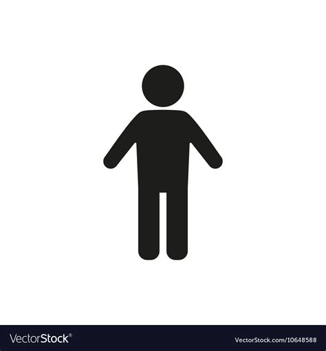 simple black single man icon symbol stick figure vector image