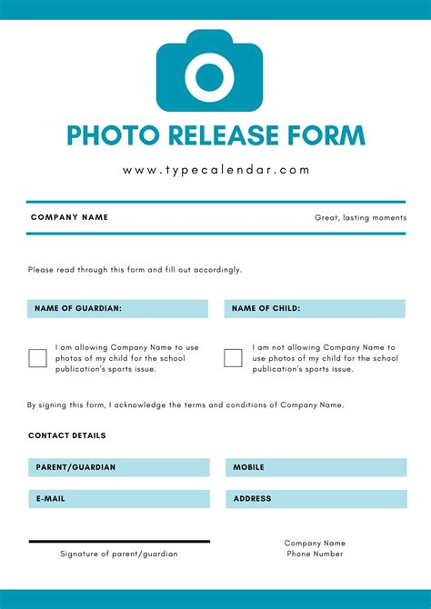 printable photo release form template protect  privacy