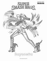 Bayonetta Smash Coloring Super Brothers Bros Pages sketch template