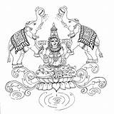 Saraswati Durga Lakshmi Maa Kerala Pooja Hindu sketch template