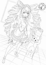 Coloring Celestia Ludenberg Dangan Ronpa Gambler Pages Printable Anime Manga Girls sketch template