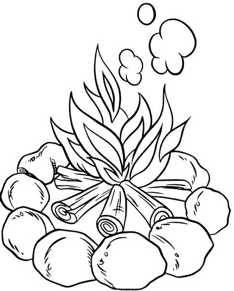 camping coloring pages  fire  printable coloring pages
