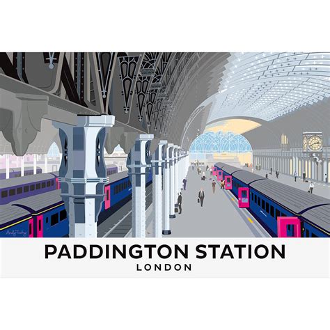 paddington station london print  andy tuohy design