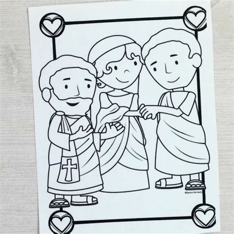 saint valentine coloring pages  catholic kids  kennedy adventures