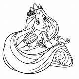 Prinsessen Kleurplaten Kleurplaat Rapunzel sketch template