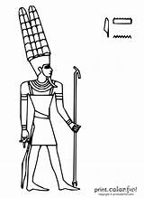 Egyptian Amun God Coloring Pages Egypt Ancient Color Print Gods Printables Printcolorfun Fun Drawing King Puzzles Tut Crafts Cards Goddesses sketch template