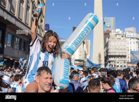 Argentina Fans In Buenos Aires Celebrate Their Team Defeating France To