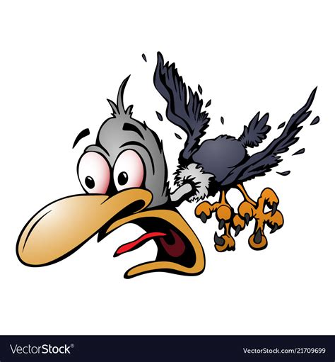 crazy cartoon bird royalty  vector image vectorstock