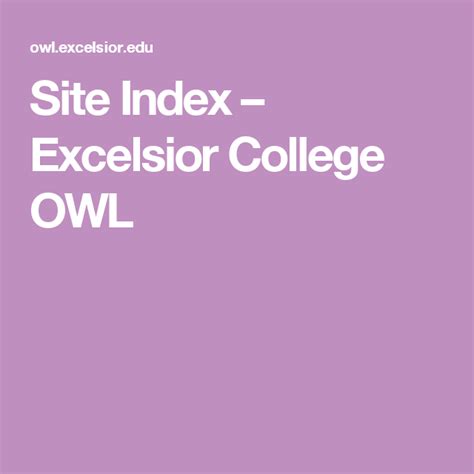 Site Index Excelsior College Owl Excelsior College Excelsior Index