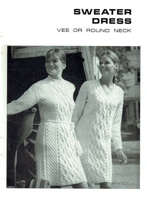 pdf vintage sirdar 1960s ladies aran dresses knitting