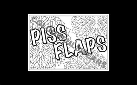 piss flaps individual very adult swears colouring in page by etsy