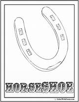 Coloring Horseshoe Horse Pages Color Lucky Riding Head Luck Good Colorwithfuzzy sketch template