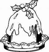 Christmas Food Coloring Pages Dessert sketch template