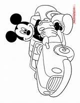 Mickey Mouse Colouring Sheets Coloring Pages Car Disney His Printable Book Friends Template Funstuff Disneyclips sketch template