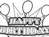 Birthday Coloring Pages Happy Cards sketch template