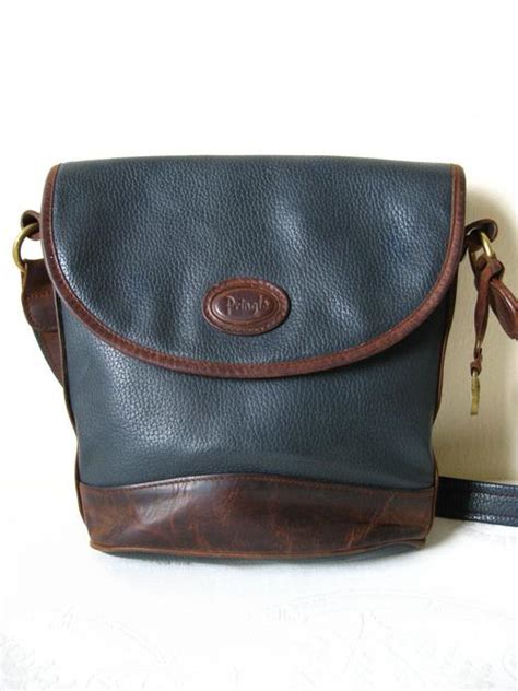 handbags and bags authentic pringle of scotland pvc navy bag with brown leather trim messenger