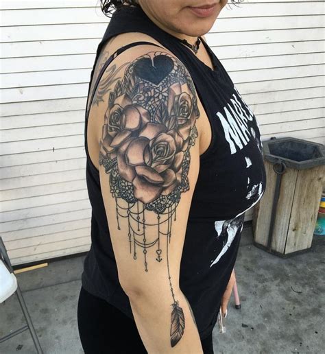 Rose And Lace Half Sleeve Tattoo For Women Tattoos For Women Half