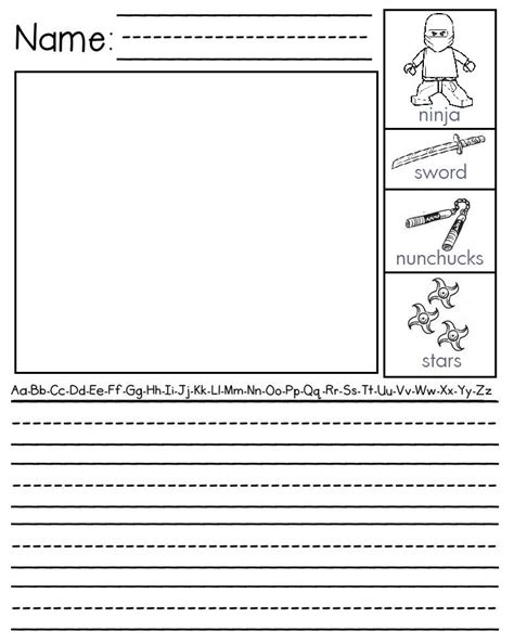 ninja adventure beginners journal page ninjago early writing