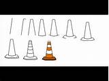 Cone Drawing Traffic Draw Step sketch template
