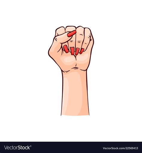 female hand showing fist royalty free vector image
