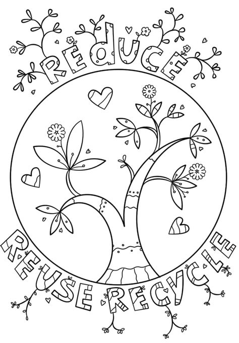 reduce reuse recycle coloring page  printable coloring pages  kids