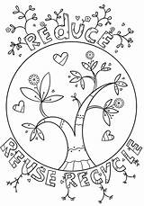 Reuse Reduce Recycling Printable Wisely Environmental Petal Scouts Getcolorings Marujeando Propuestos Son sketch template