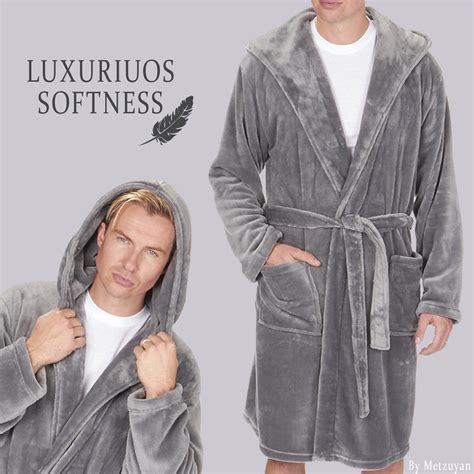 mens luxury silky soft dressing gowns size xl xl xl hooded  size robe  ebay