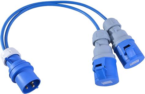 amp plug     amp sockets    blue  splitter